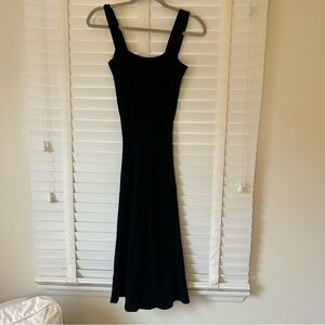 Pinkblush Maternity Sleeveless Dress Ribbed Knit A-Line Black Medium